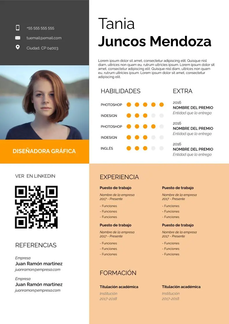 Modelo curriculum vitae con qr