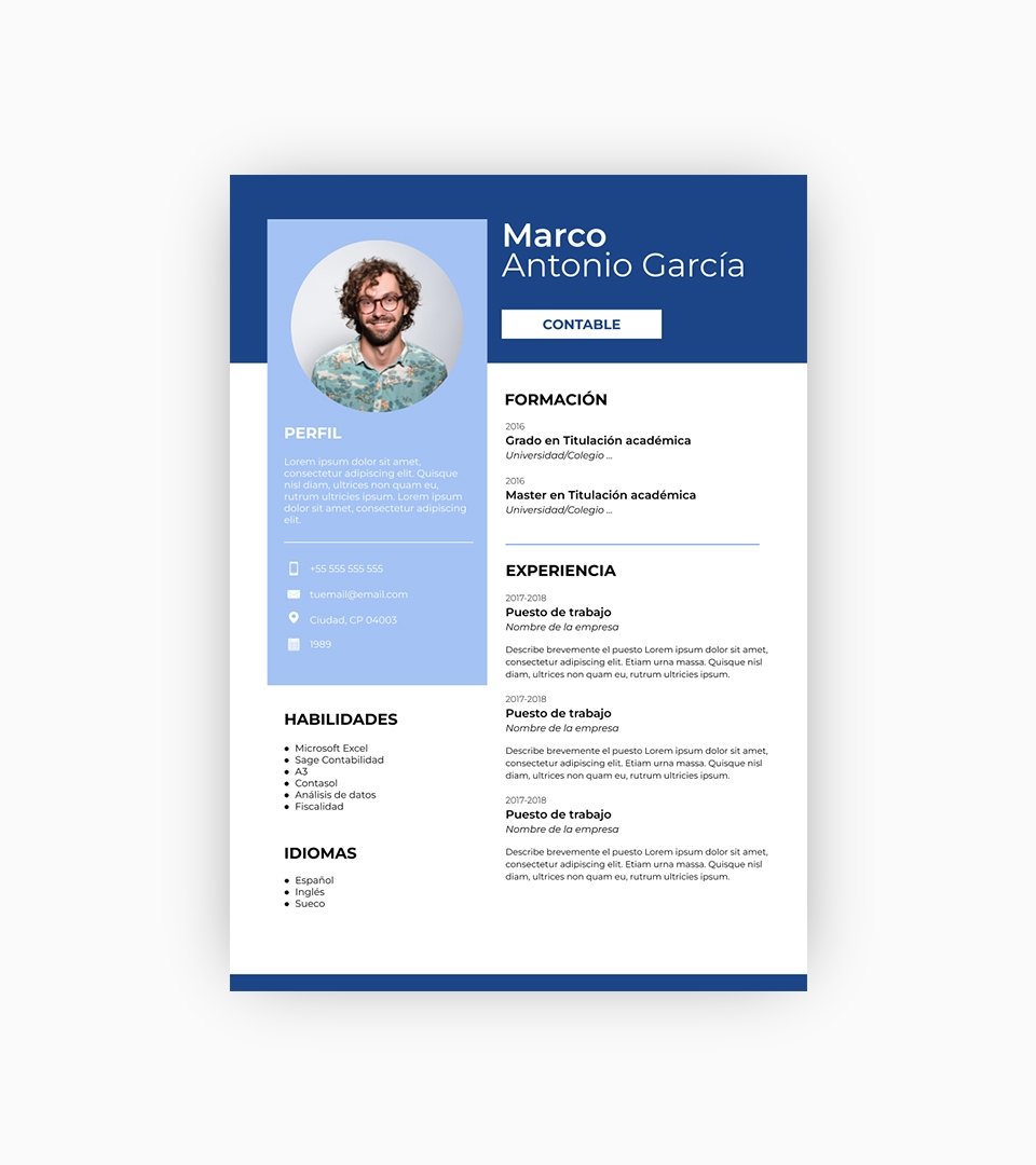 Plantilla curriculum moderna para España