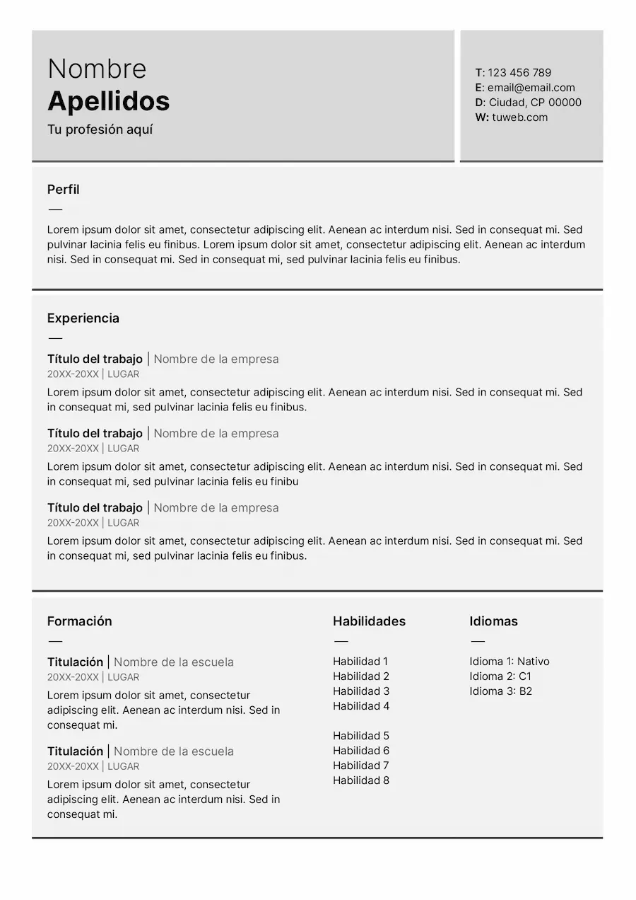 Plantilla de CV básico