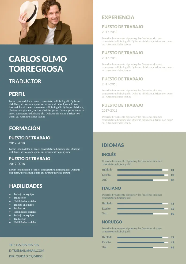 Plantilla Currículum políglotas