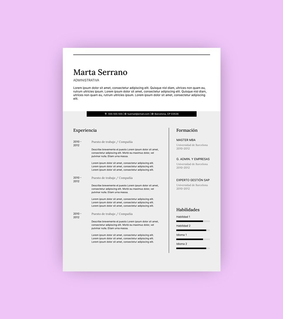 plantilla de cv minimalista 