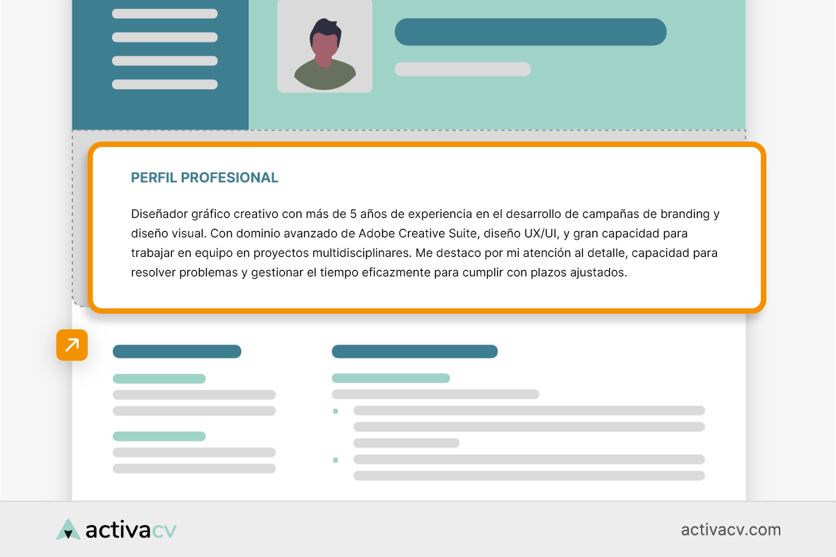 ejemplo sección perfil profesional CV